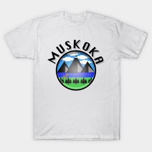 Muskoka Design (Version 2), Black Lettering T-Shirt